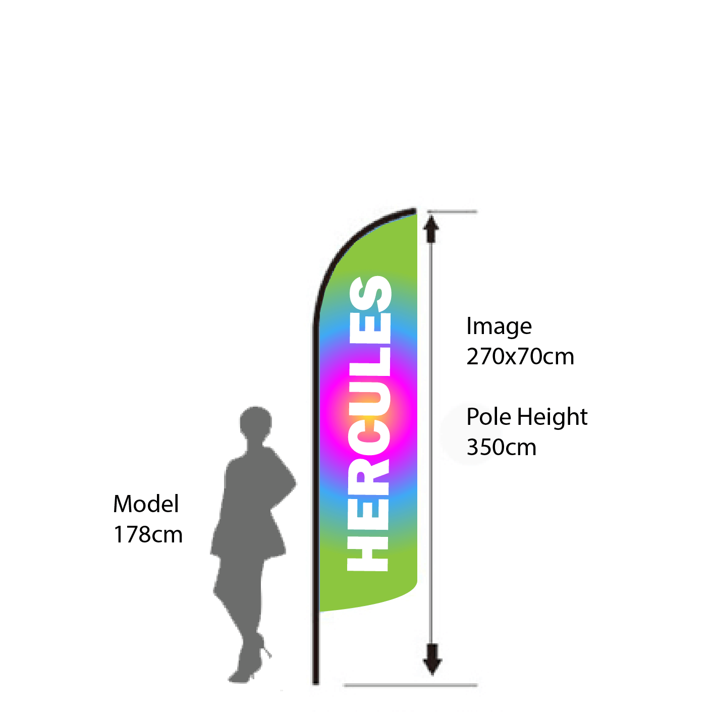 3.5m Feather Flag - Hercules Instant Shelter