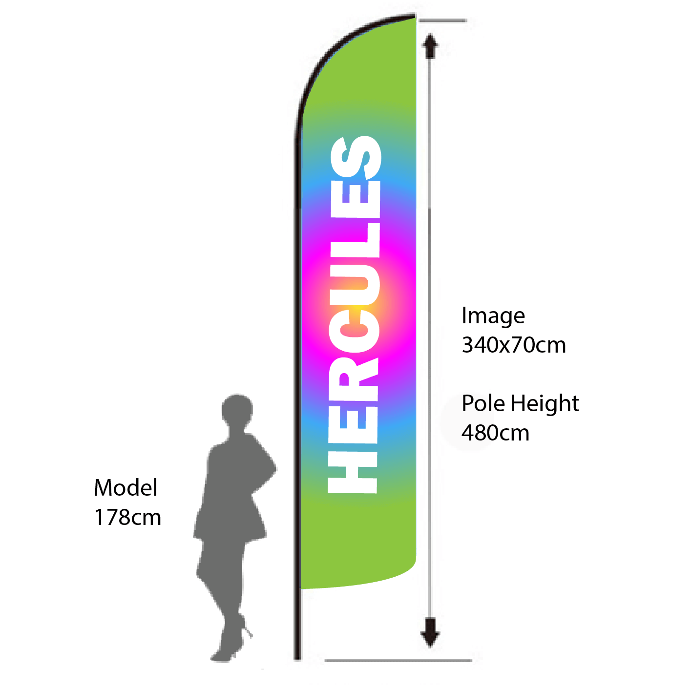 4.8m Feather Flag - Hercules Instant Shelter