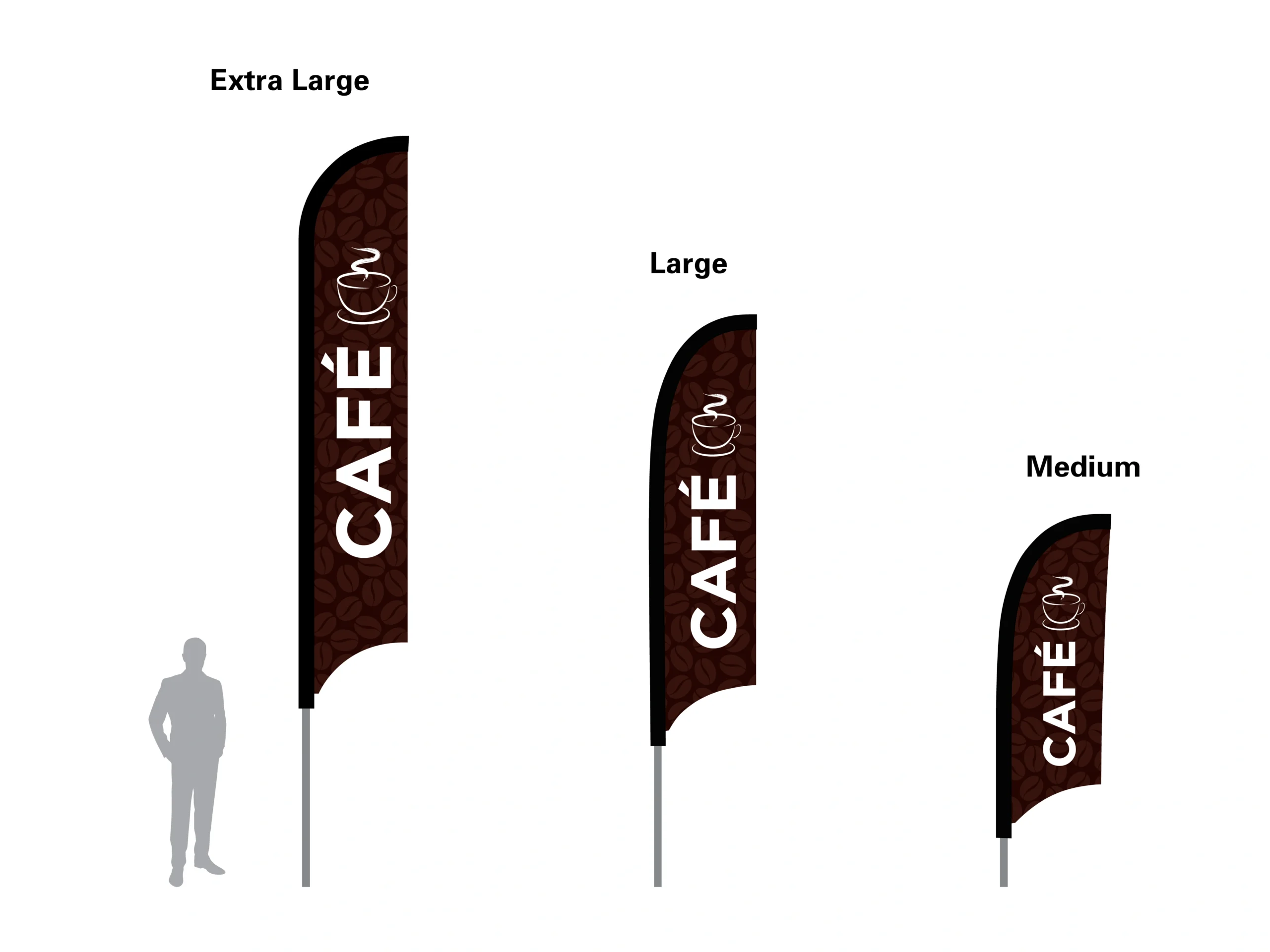 250408-CAFE Feather Flag cafe flag feather flag in three sizes